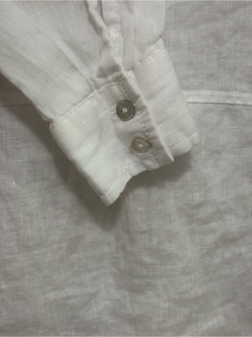 Tahari White Linen Button-Down Tunic Top Size Small EUC - Picture 5 of 7
